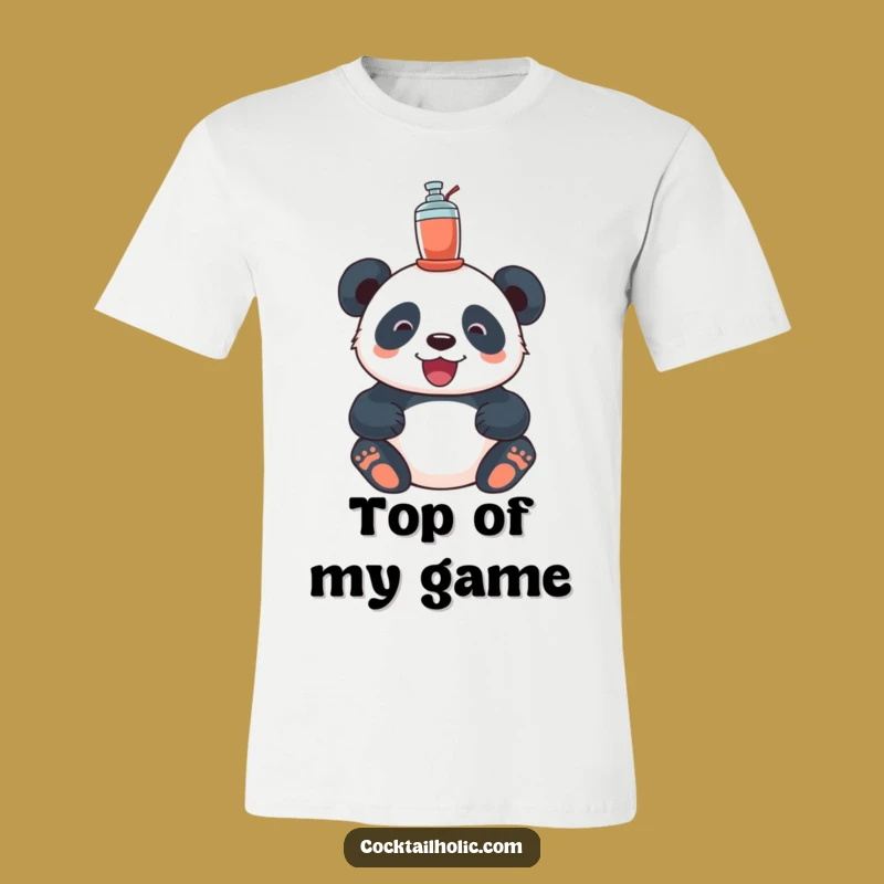 Funny Delighted Panda Cocktail Shaker T-Shirt - Cute & Humorous Apparel