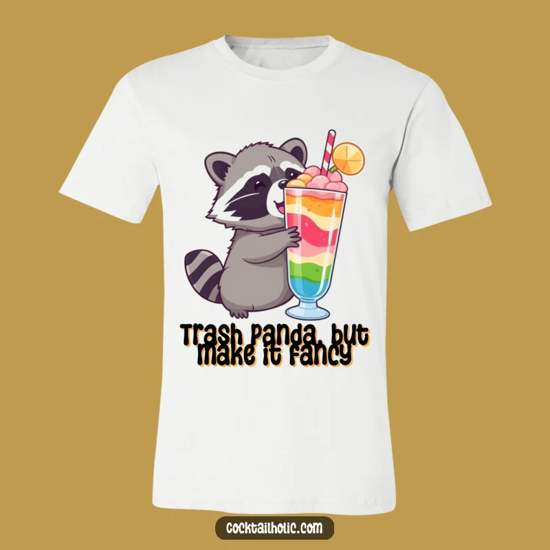 Funny Raccoon T-Shirt: Eager Drink Connoisseur, Hilarious Animal Tee for Party Goers