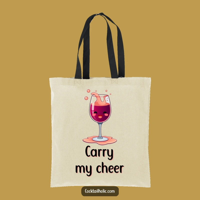 Funny Overflowing Wine Glass Tote Bag - Bubbly Glee Party Gift!