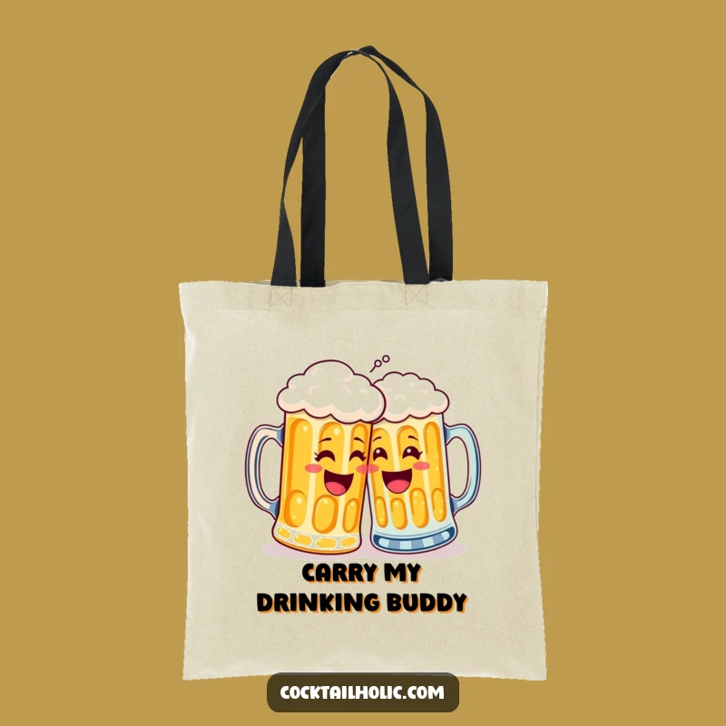 Funny Beer Mug High Five Tote Bag - Carry Your Laughs in Style!