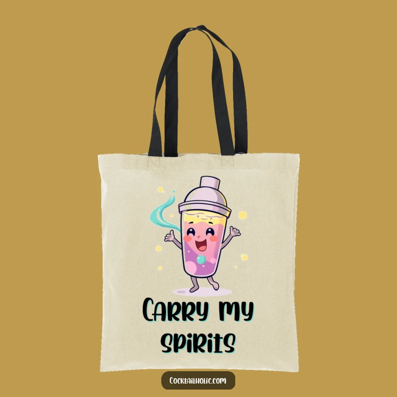 Funny Dancing Cocktail Shaker Tote Bag - Swirling Liquid Bar Fun Gift!