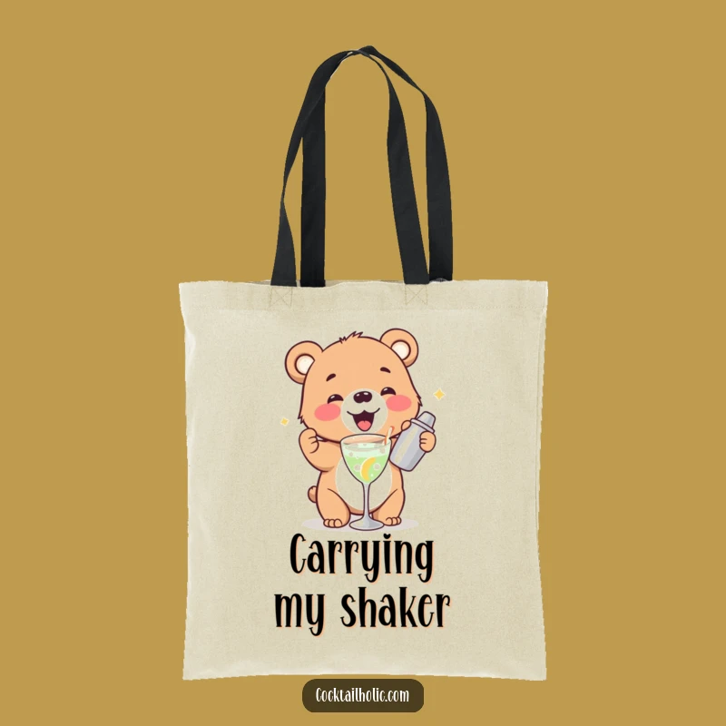 Funny Bear Cub Cocktail Shaker Tote Bag: Carry Your Essentials with Giggle-Worthy Style