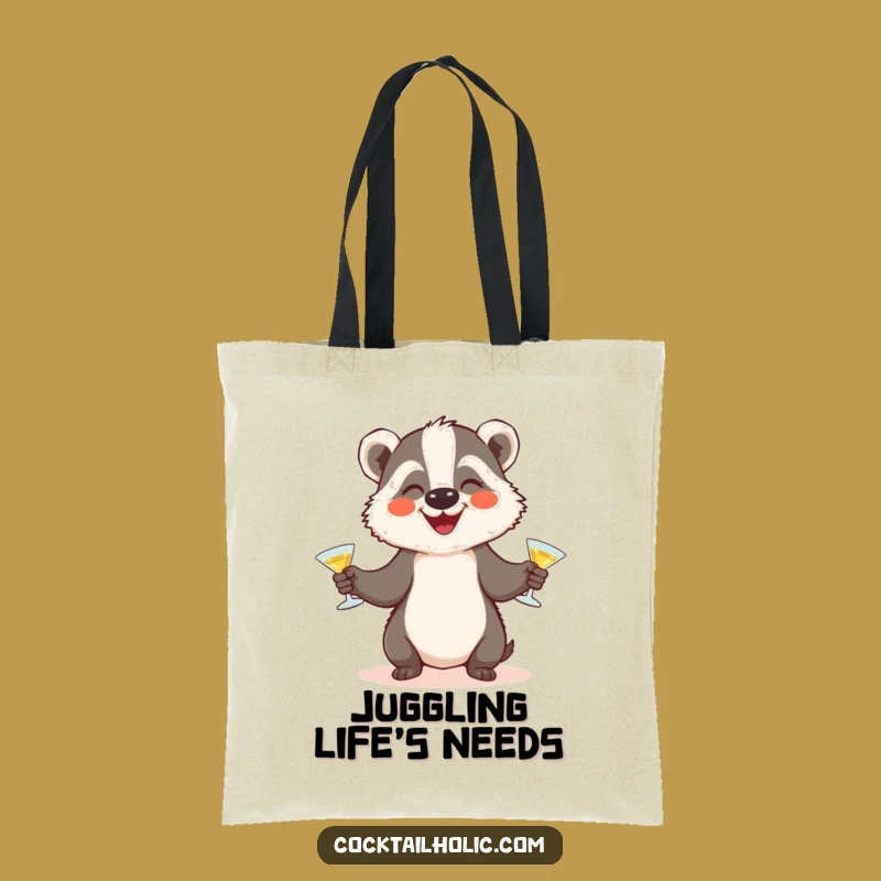 Funny Badger Cocktail Tote Bag: Spacious & Hilarious Carryall, Ideal Gift
