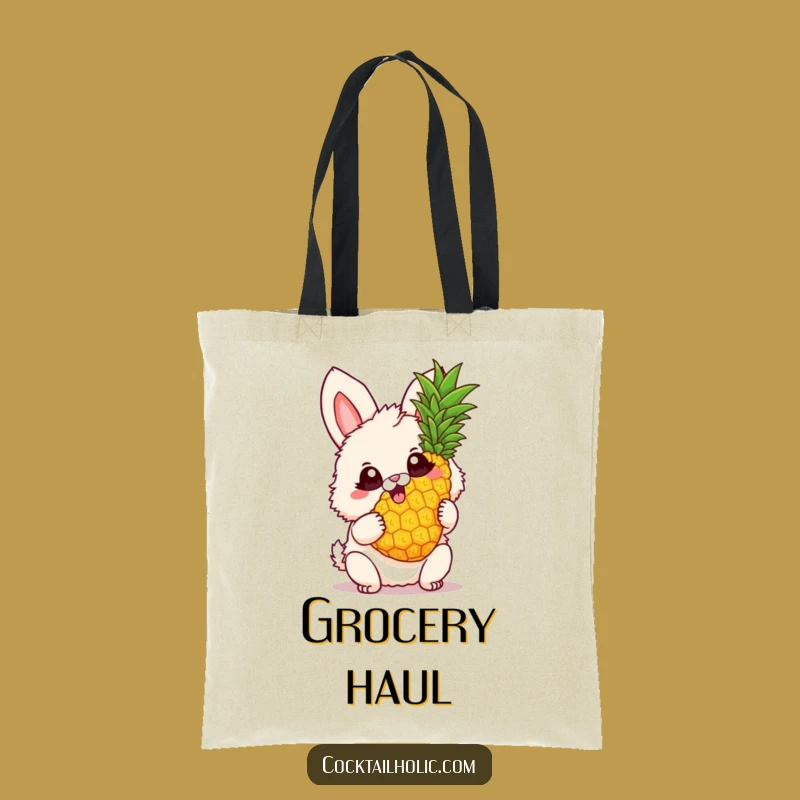 Funny Bunny Pineapple Tote Bag: Carry Your Sunshine with Humor, a Great Funny Gift!