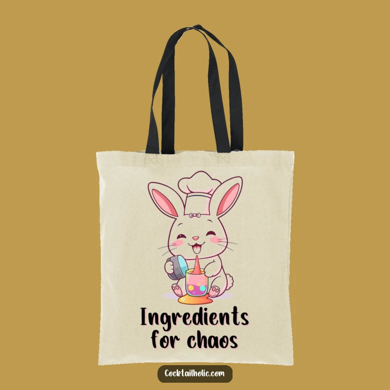 Funny Chef Bunny Spill Tote Bag - Humorous Kitchen Essential & Gift