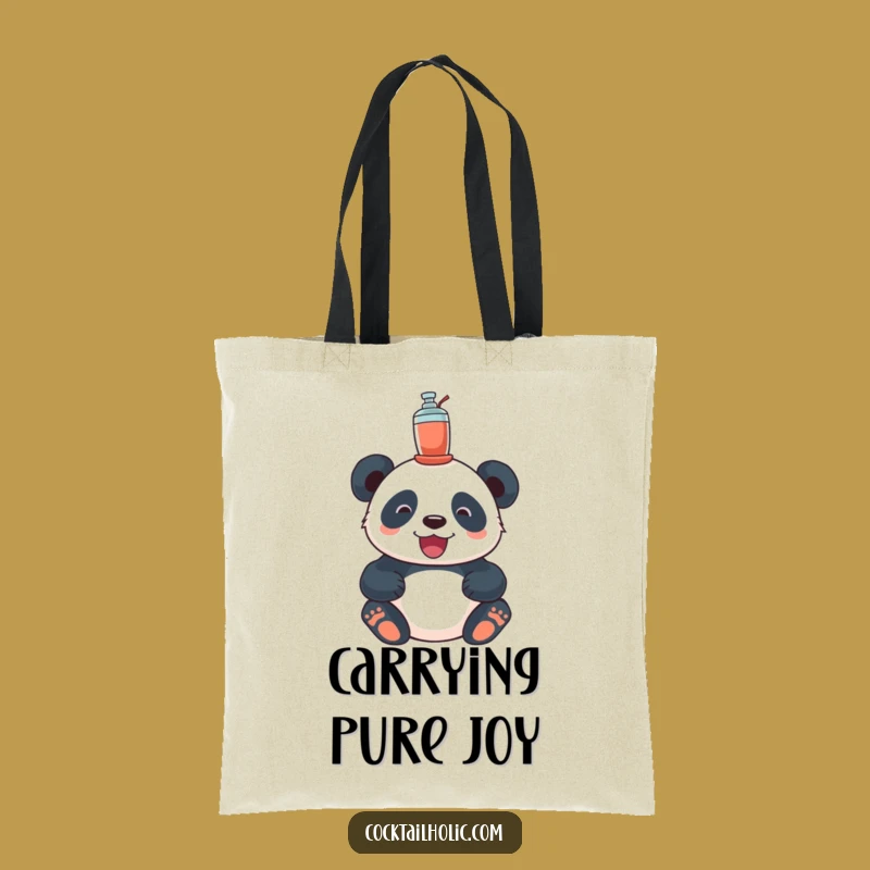 Funny Delighted Panda Cocktail Shaker Tote Bag - Carry Your Joy