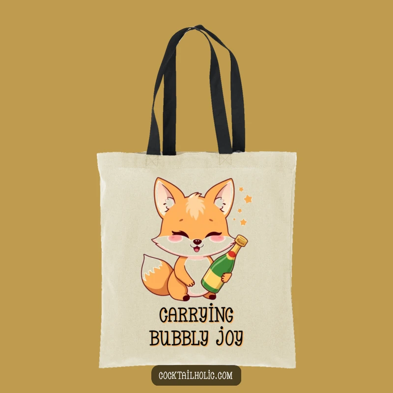Funny Fox Champagne Tote Bag: Spunky & Hilarious Celebration Carryall, Ideal Gift