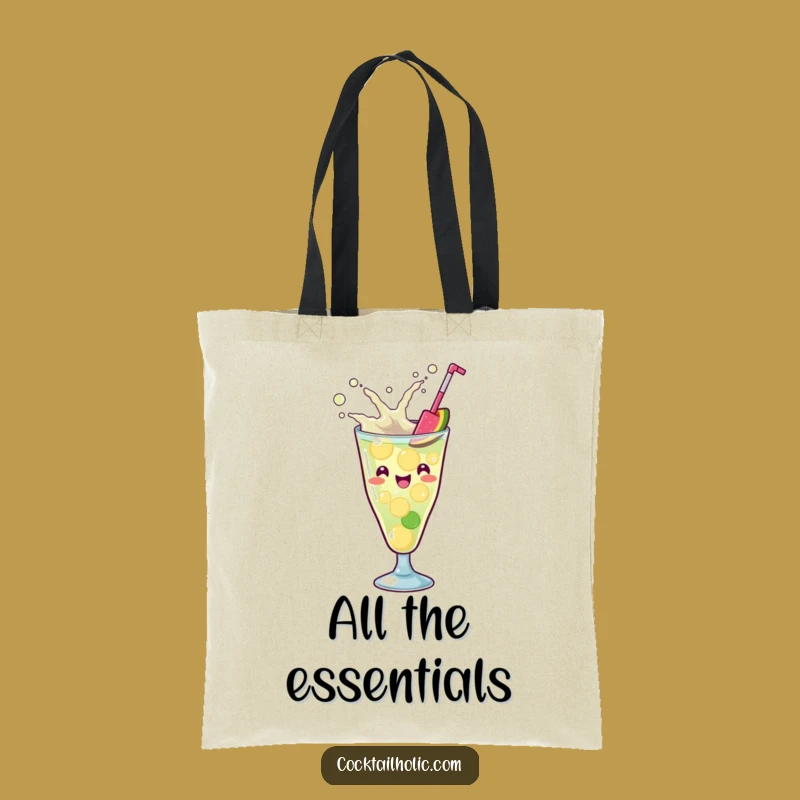 Funny Kawaii Cocktail Splash Tote Bag - Chic Energetic Accessory Gift