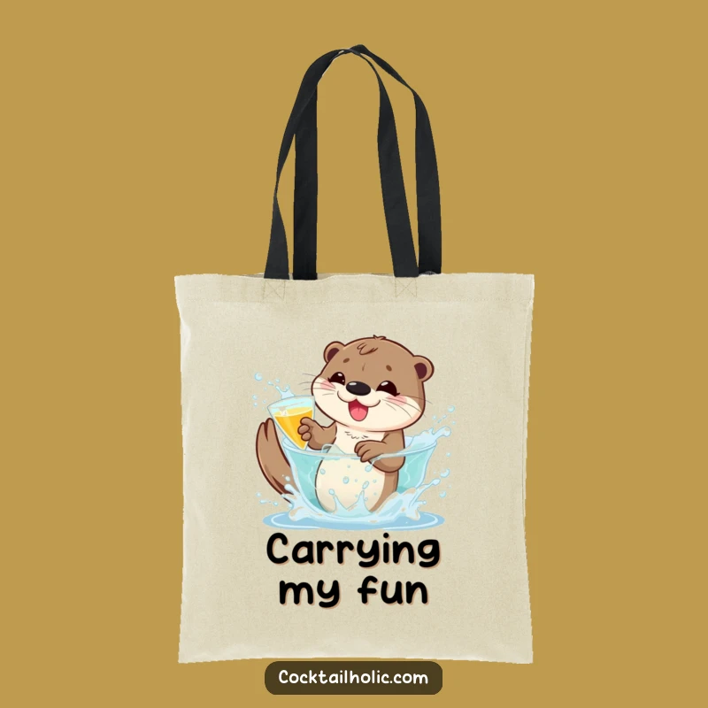 Funny Otter Tote Bag: Carry Your Fun with this Cocktail Funny Gift