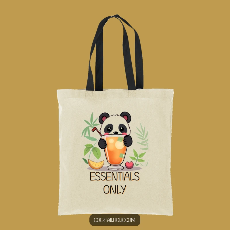 Funny Panda Cocktail Tote Bag: Durable & Hilarious, Perfect Funny Gift for Shoppers