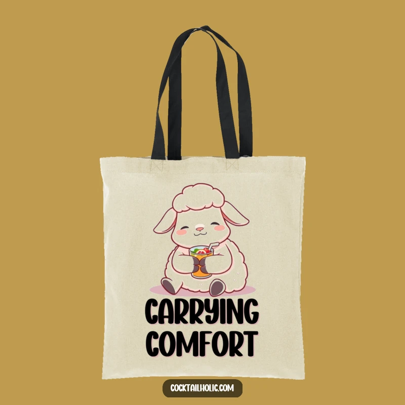 Funny Sheep Drink Tote Bag: Carry Your Calm, Perfect Funny Gift for Errands