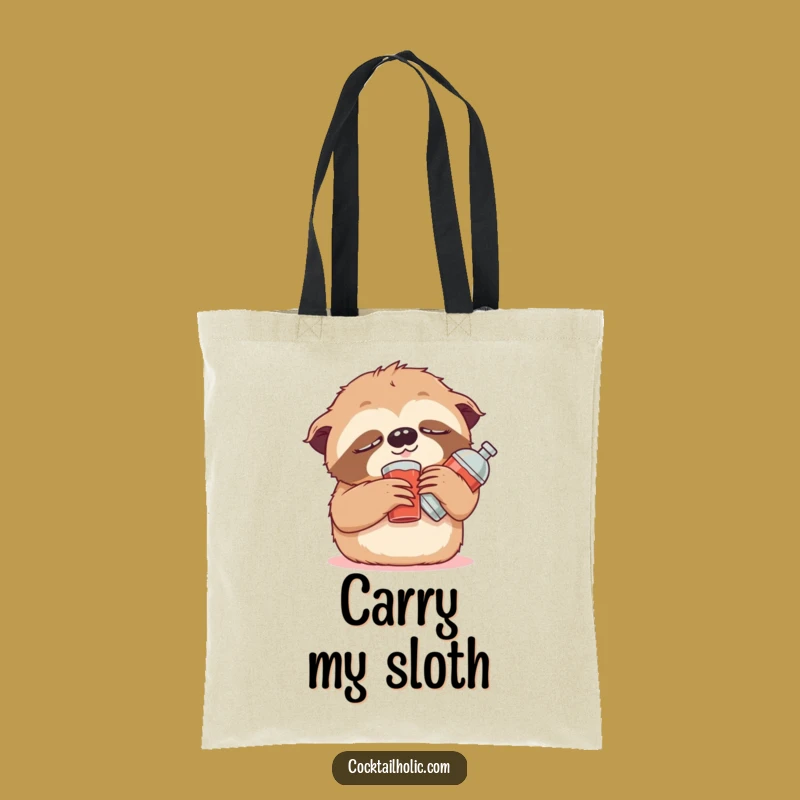 Funny Sloth Cocktail Tote Bag: Carry Your Relaxation Everywhere!