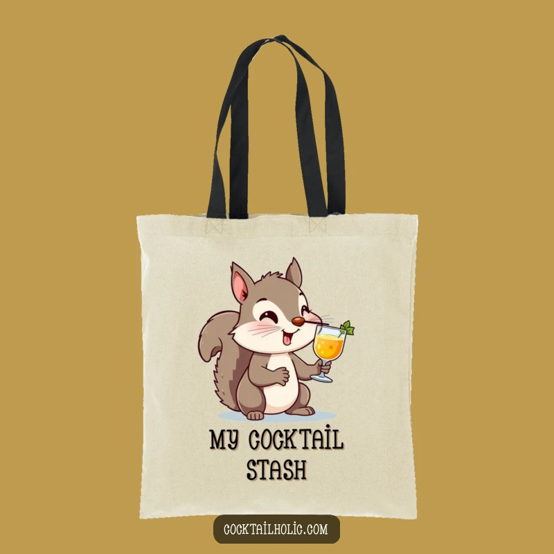Funny Squirrel Cocktail Tote Bag: Carry Your Essentials with Quirky Style