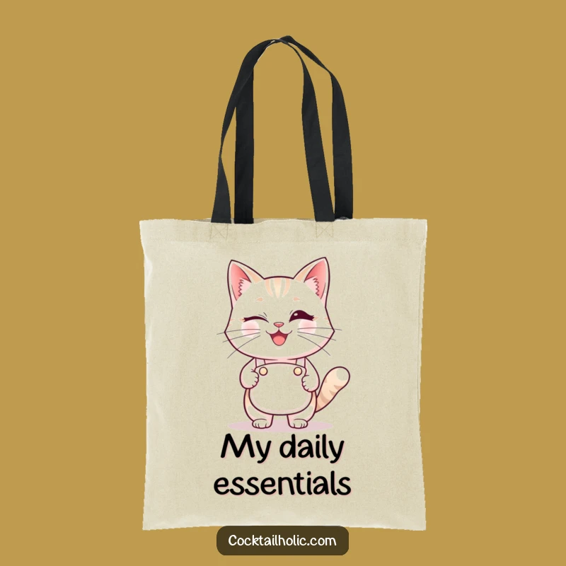 Funny Winking Cat Bartender Tote Bag: Carry Your Essentials with Style