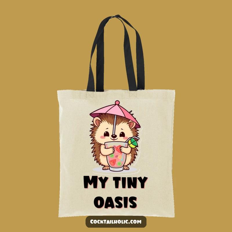 Funny Hedgehog Cocktail Tote Bag: Carry Your Sunshine Everywhere!