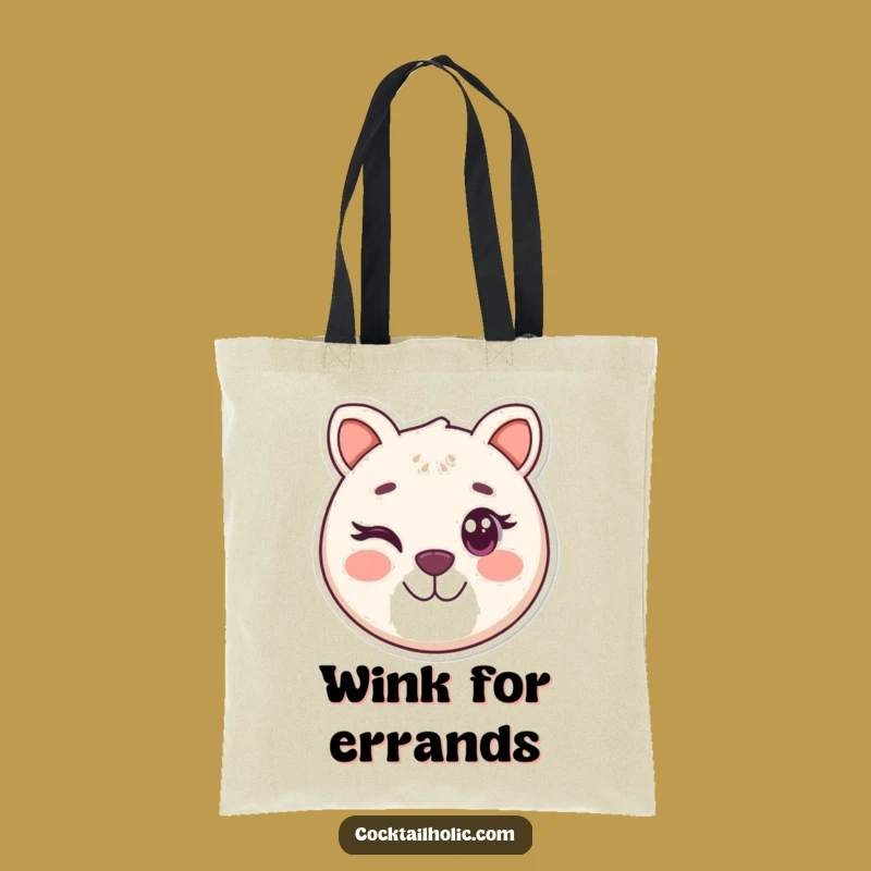 Funny Winking Animal Face Tote Bag - Playful & Practical Gift